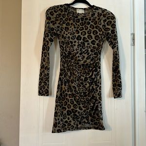 Cheetah print mini dress // long sleeve